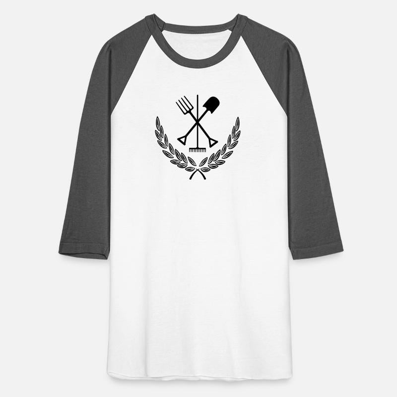 Garden tools in laurel wreath Gardener logo