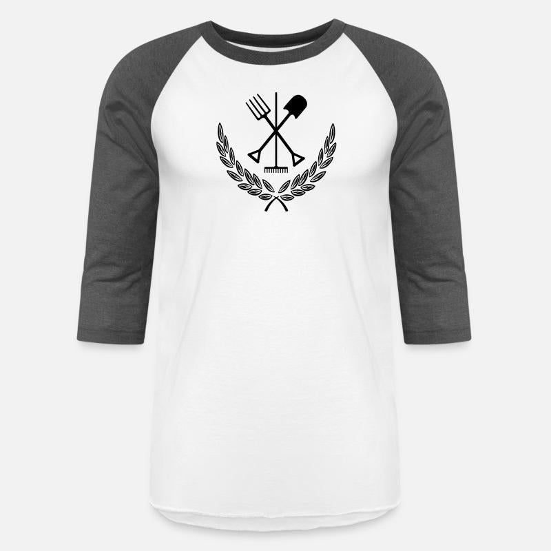 Garden tools in laurel wreath Gardener logo