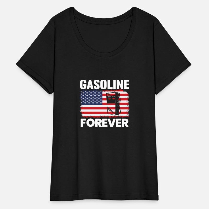 Gasoline Forever Gas Cars Patriotic Usa Flag
