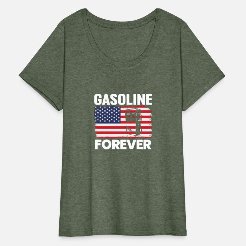 Gasoline Forever Gas Cars Patriotic Usa Flag