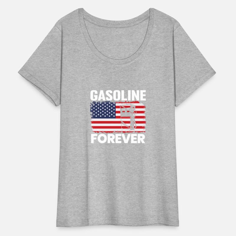 Gasoline Forever Gas Cars Patriotic Usa Flag