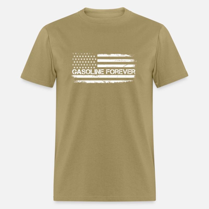 Gasoline Forever Us Flag Funny Fuel Gas Cars