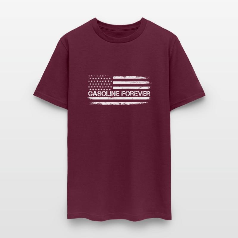Gasoline Forever Us Flag Funny Fuel Gas Cars