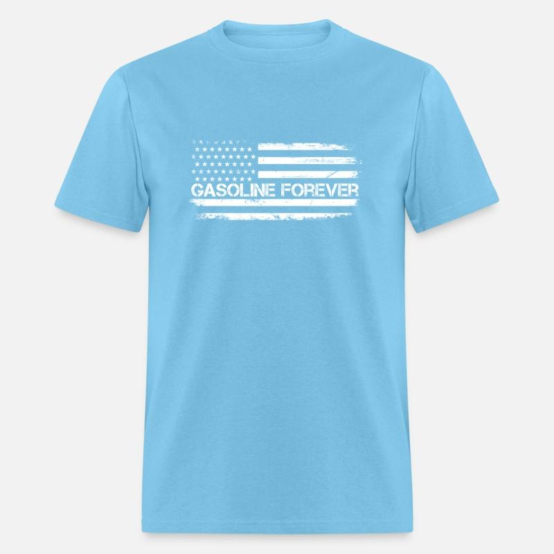 Gasoline Forever Us Flag Funny Fuel Gas Cars