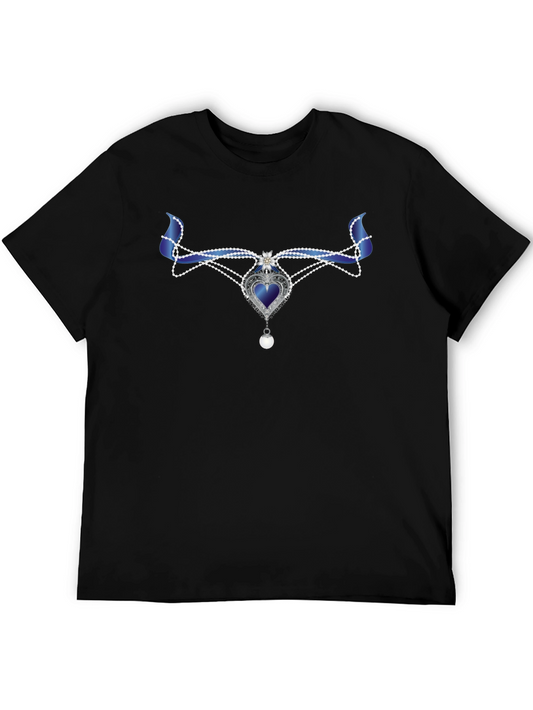 Elegant Heart Necklace Graphic Tee