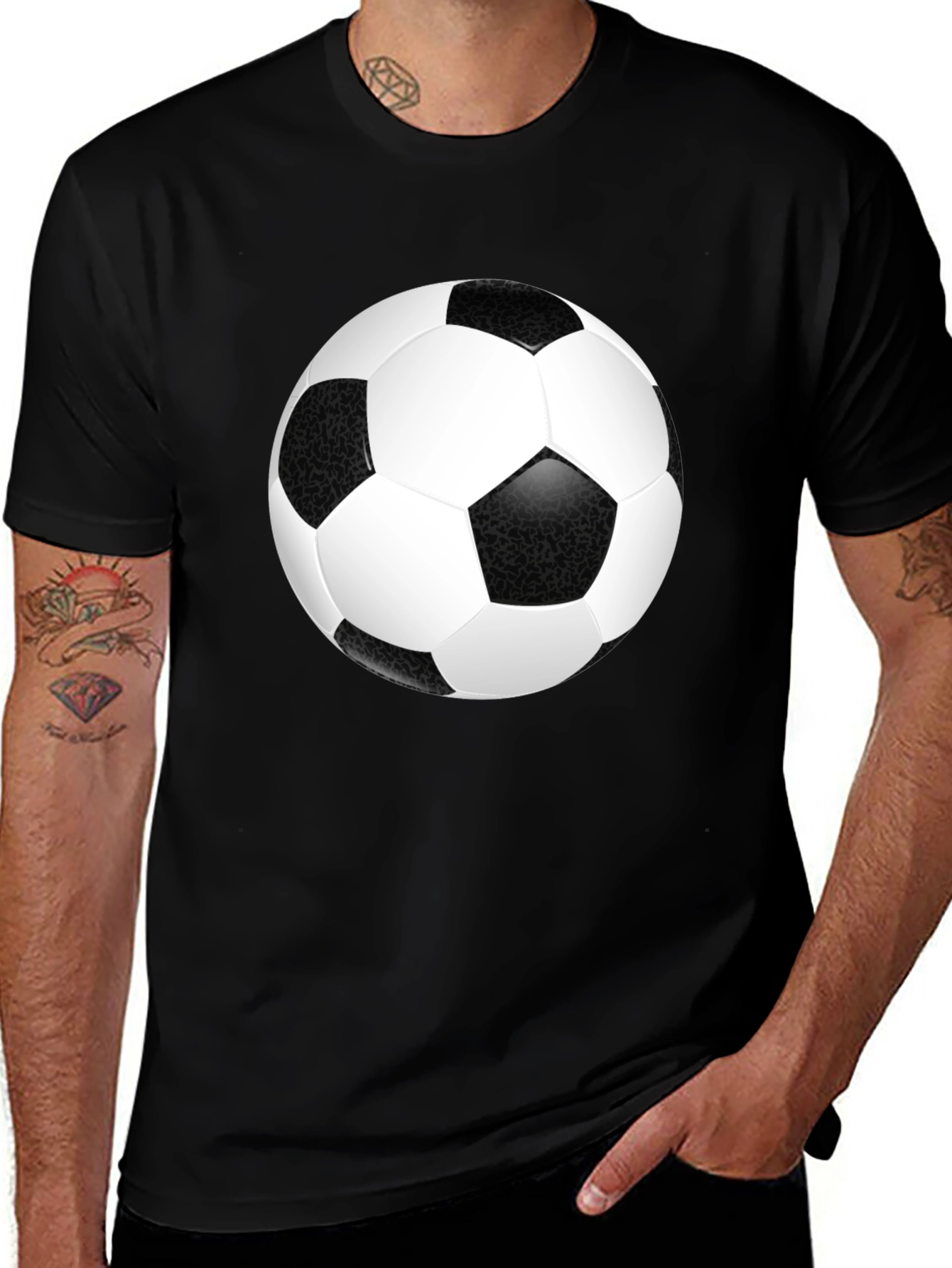 Soccer Ball Graphic T-Shirt - Black