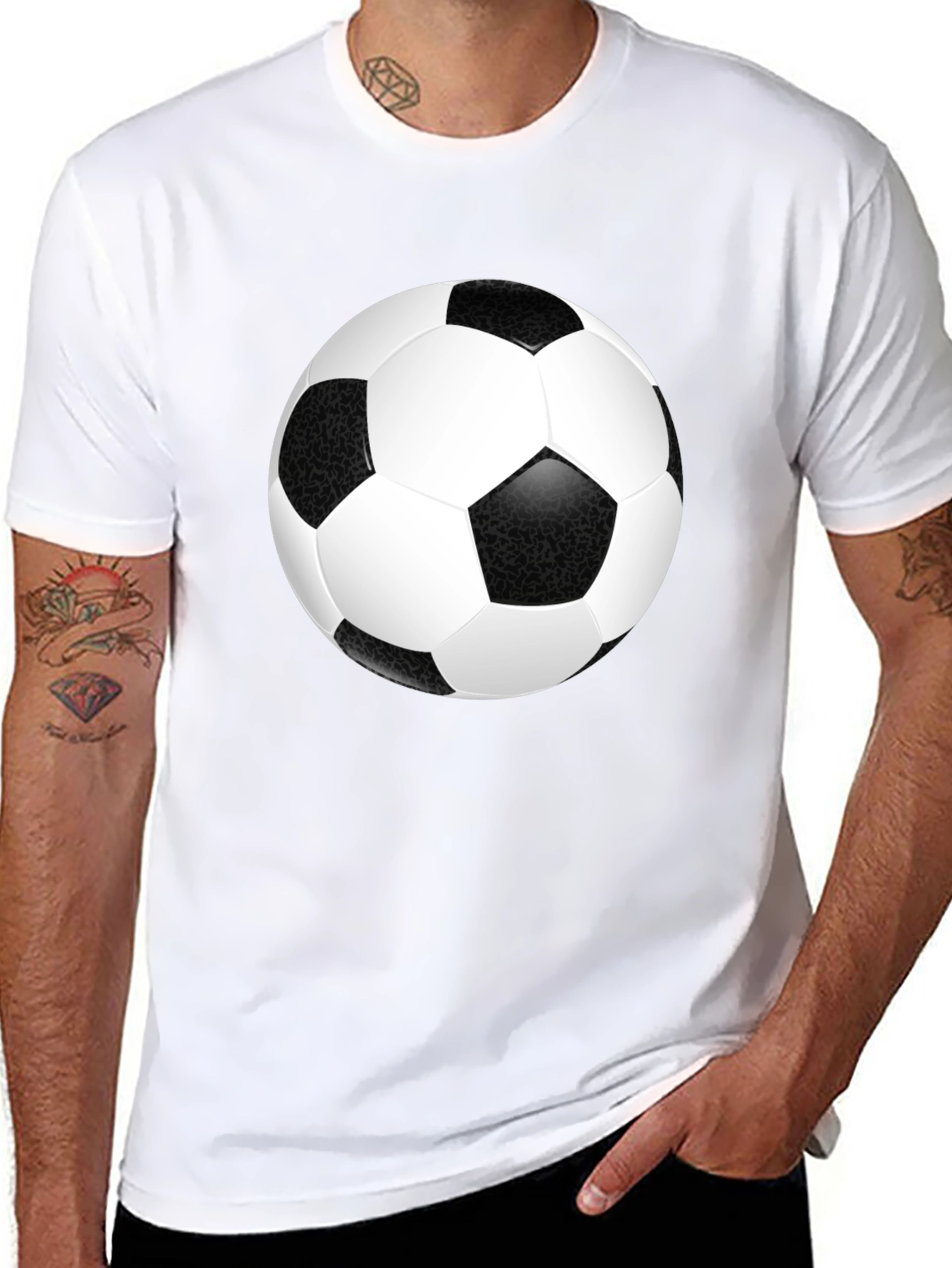 Soccer Ball Graphic T-Shirt - Black
