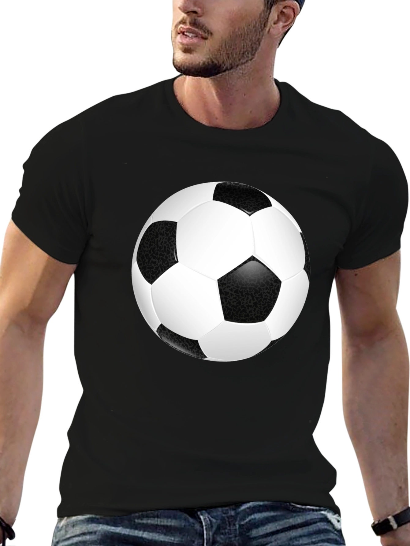 Soccer Ball Graphic T-Shirt - Black