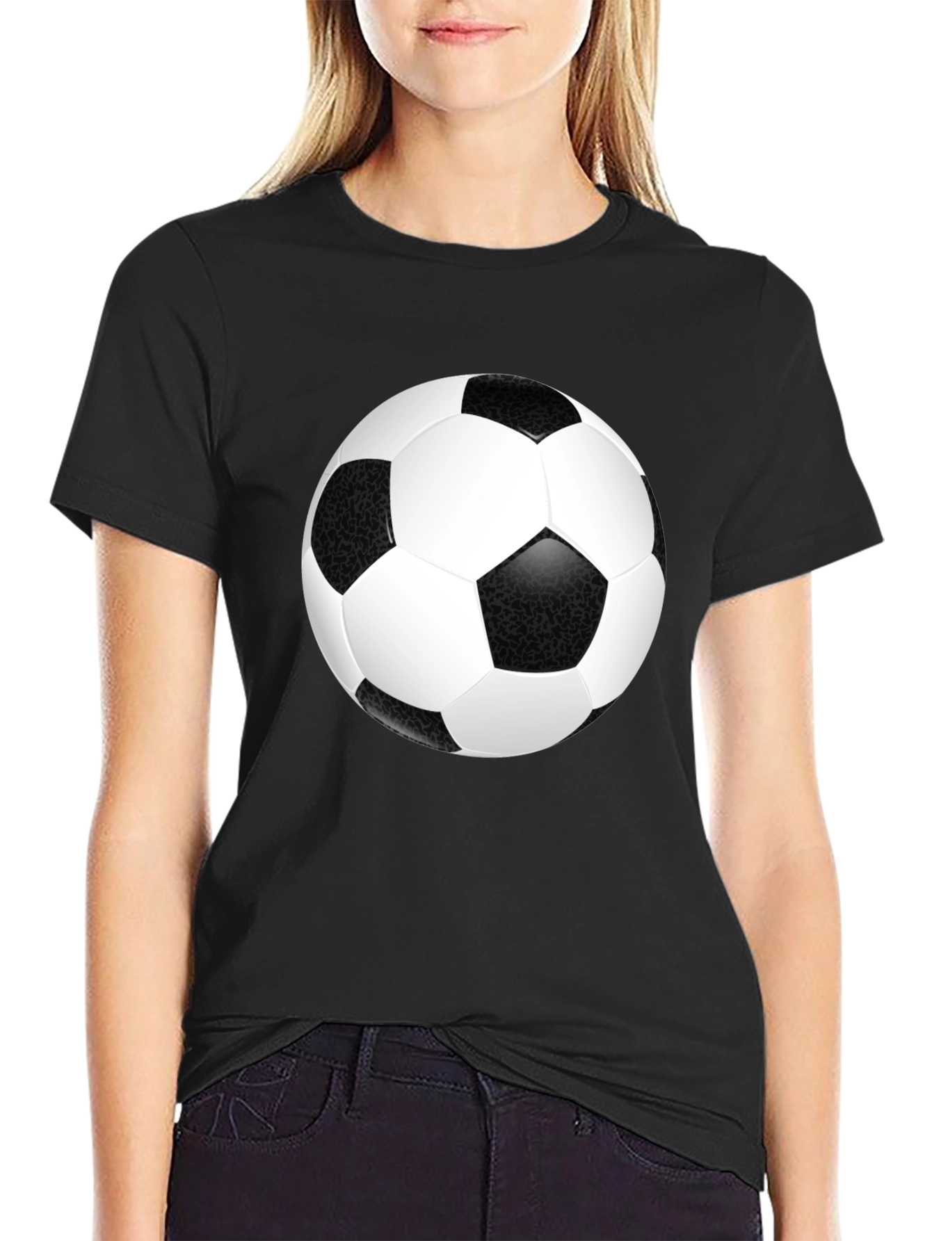 Soccer Ball Graphic T-Shirt - Black