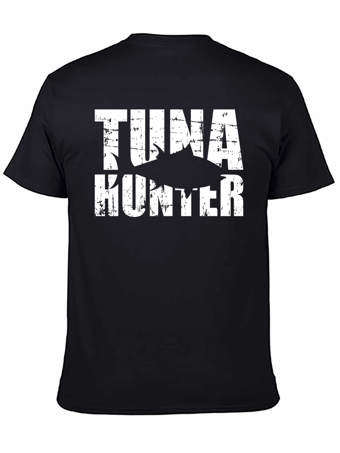 Tuna Hunter Graphic Tee - Black Cotton T-Shirt