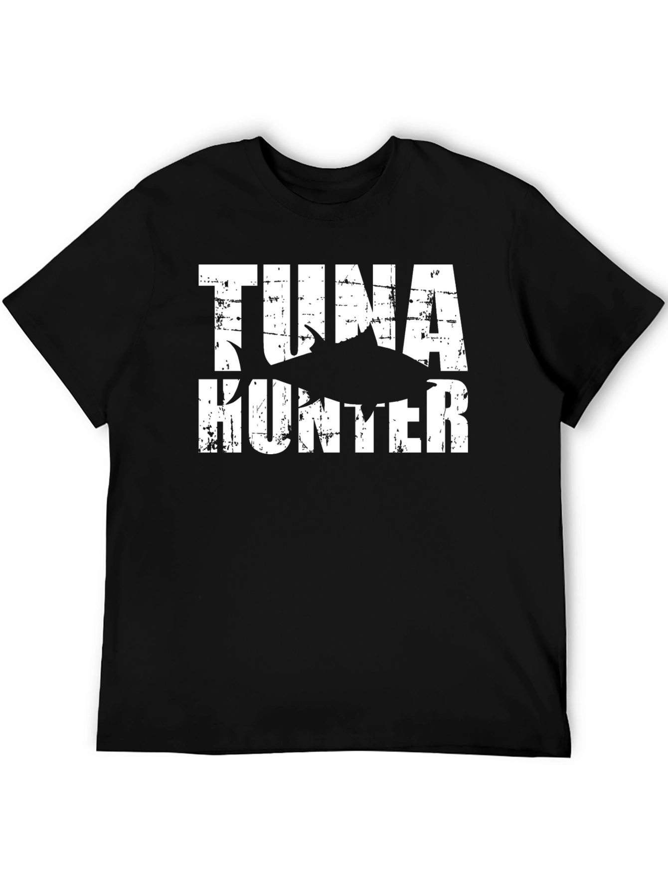 Tuna Hunter Graphic Tee - Black Cotton T-Shirt