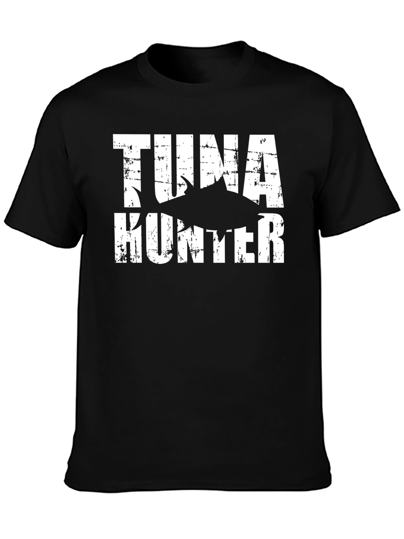Tuna Hunter Graphic Tee - Black Cotton T-Shirt