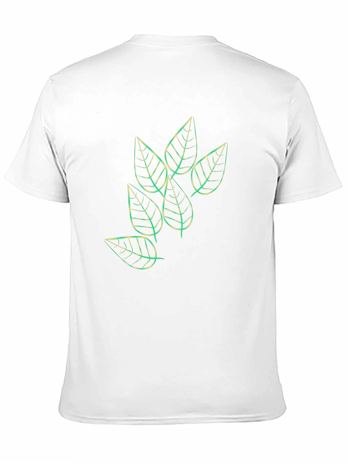 Leaf Print Black Casual T-Shirt