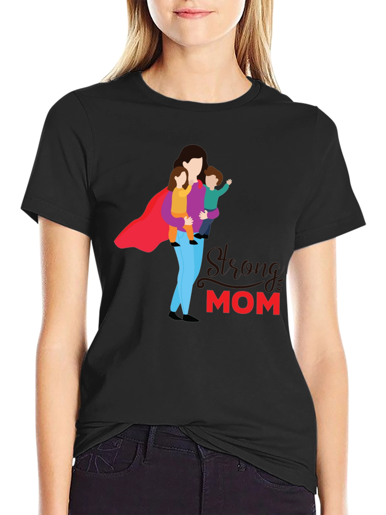 Strong Mom Graphic Tee - Super Mom Shirt