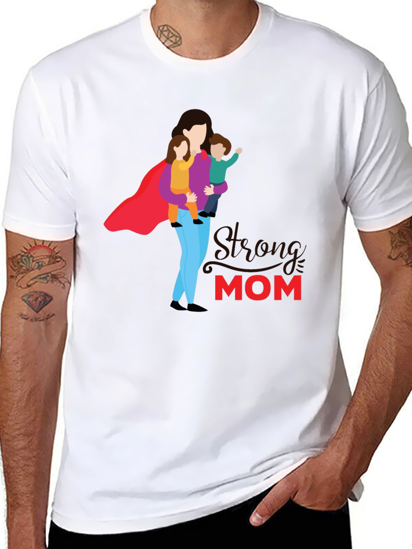 Strong Mom Graphic Tee - Super Mom Shirt