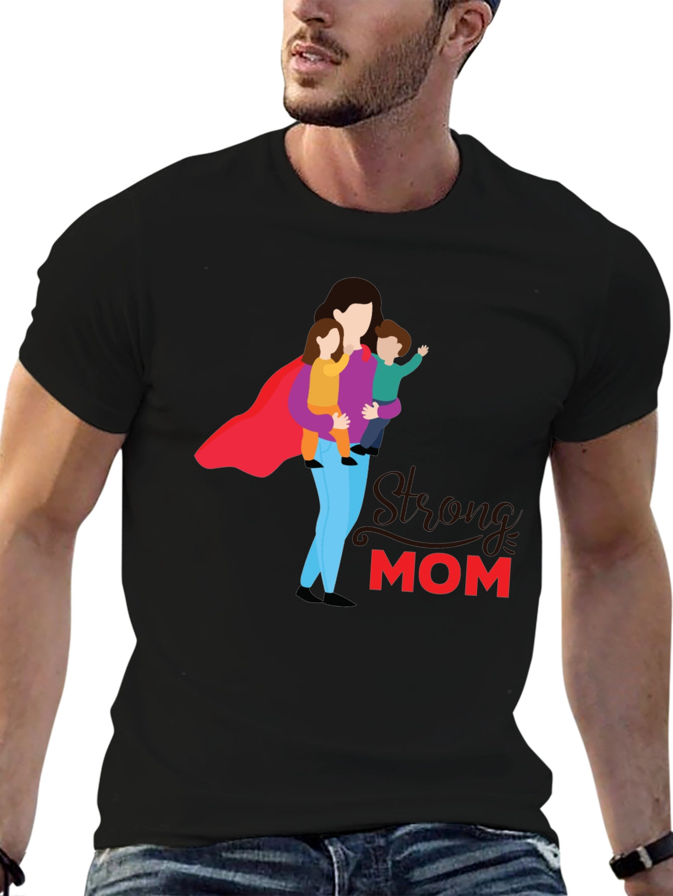 Strong Mom Graphic Tee - Super Mom Shirt