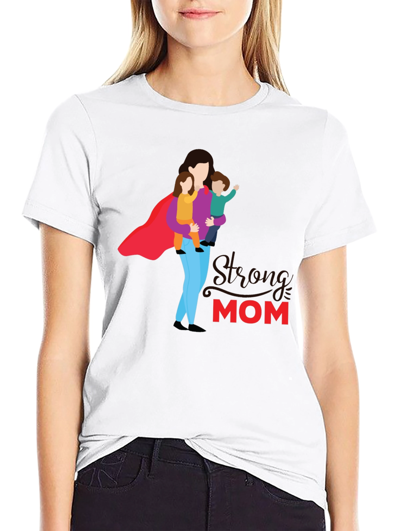 Strong Mom Graphic Tee - Super Mom Shirt