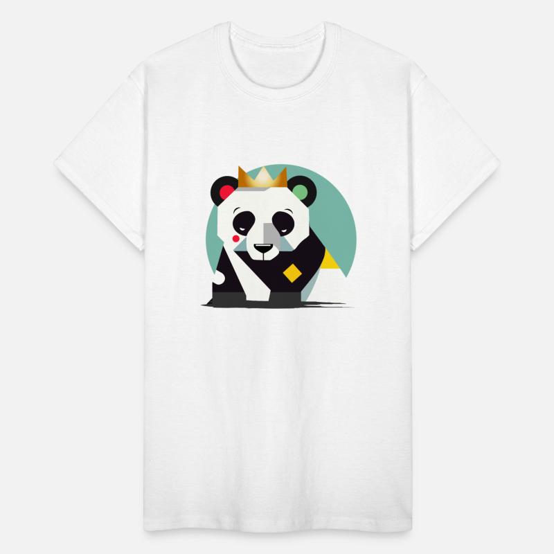 Geometric Panda with Crown - Stylish Animal Motif