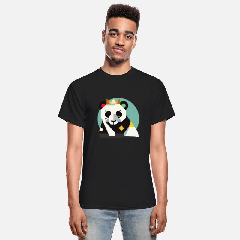 Geometric Panda with Crown - Stylish Animal Motif