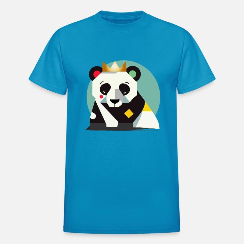 Geometric Panda with Crown - Stylish Animal Motif