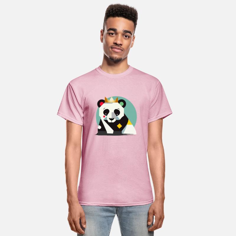 Geometric Panda with Crown - Stylish Animal Motif
