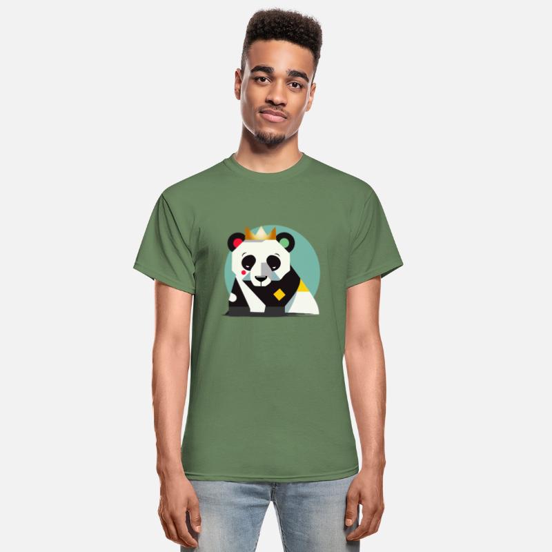 Geometric Panda with Crown - Stylish Animal Motif