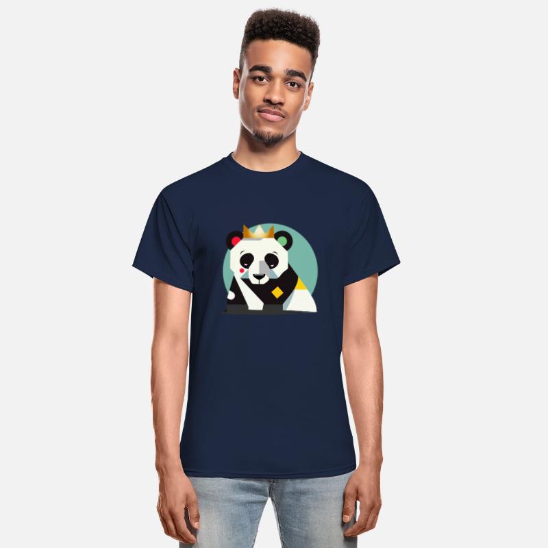 Geometric Panda with Crown - Stylish Animal Motif