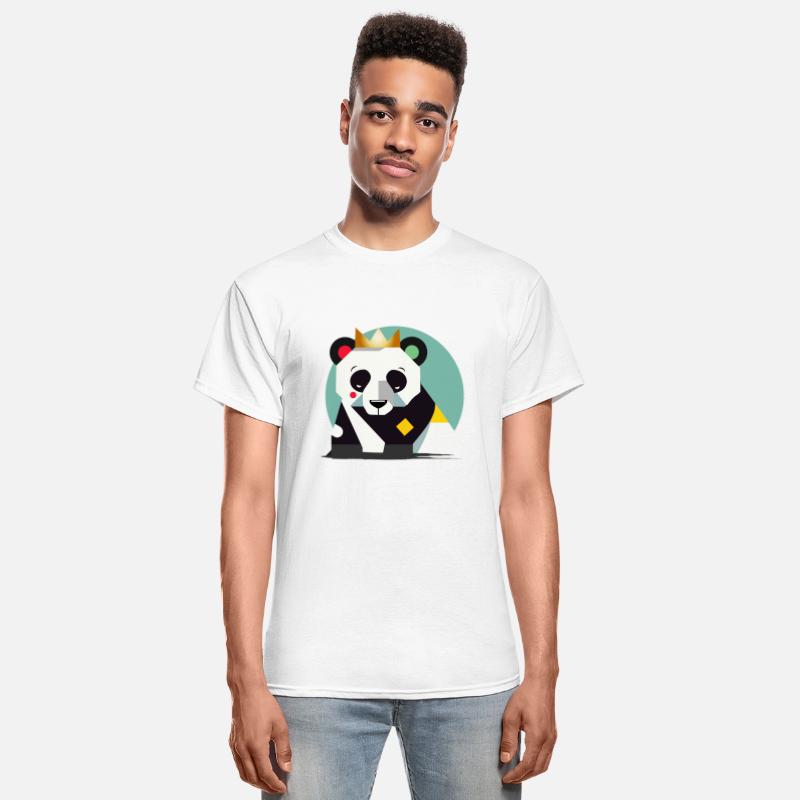 Geometric Panda with Crown - Stylish Animal Motif