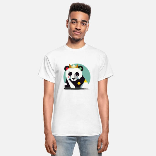 Geometric Panda with Crown - Stylish Animal Motif