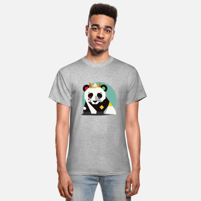 Geometric Panda with Crown - Stylish Animal Motif