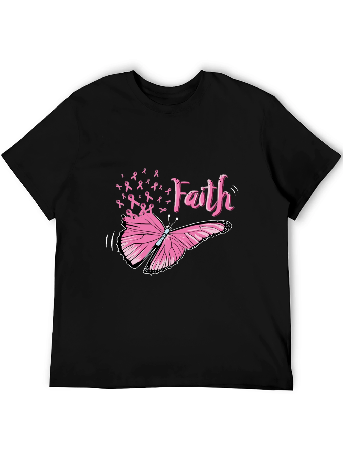 Faith Butterfly Breast Cancer Awareness Tee