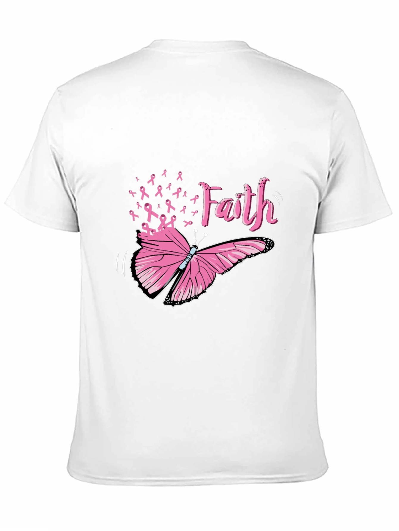 Faith Butterfly Breast Cancer Awareness Tee