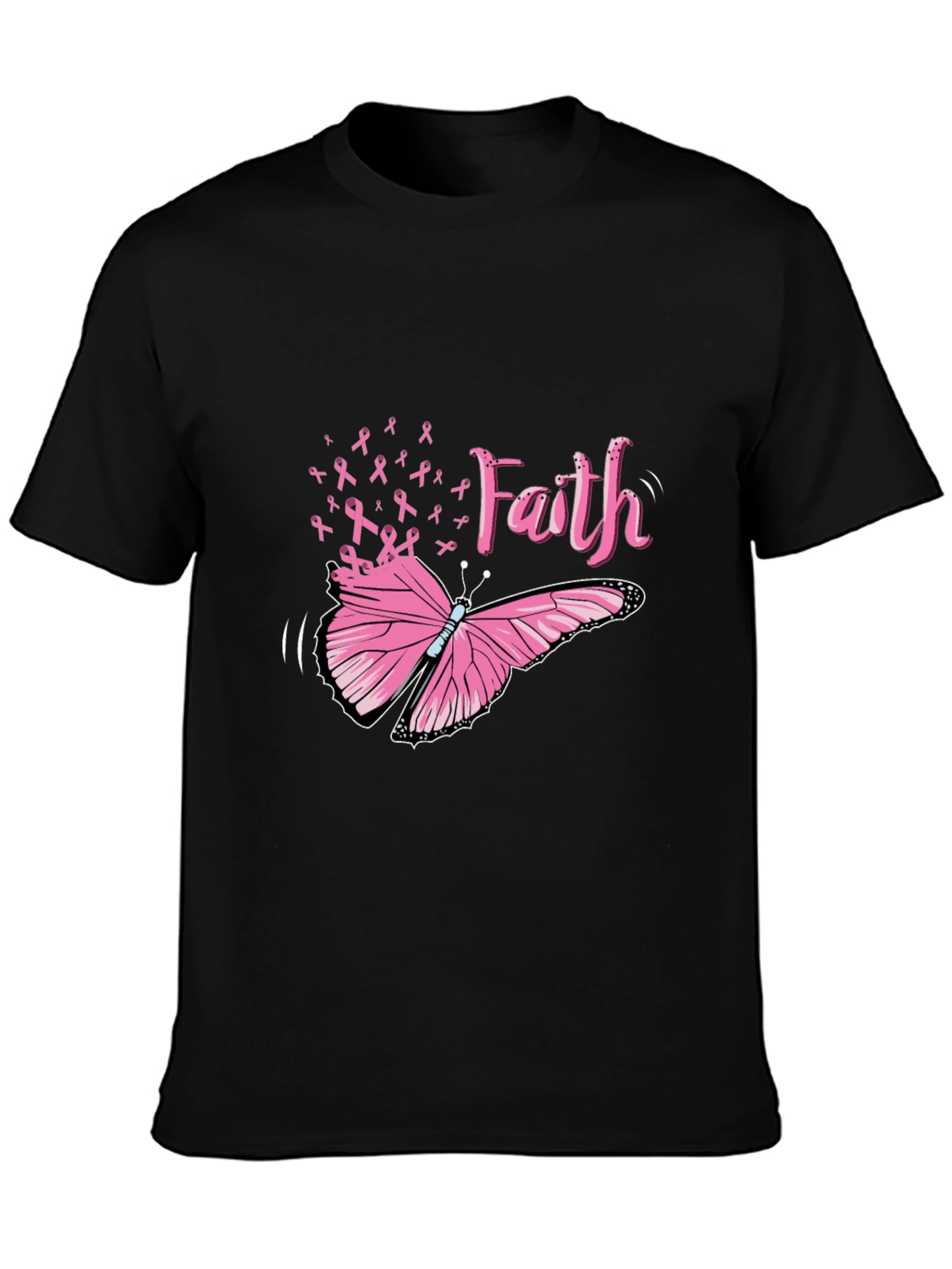 Faith Butterfly Breast Cancer Awareness Tee