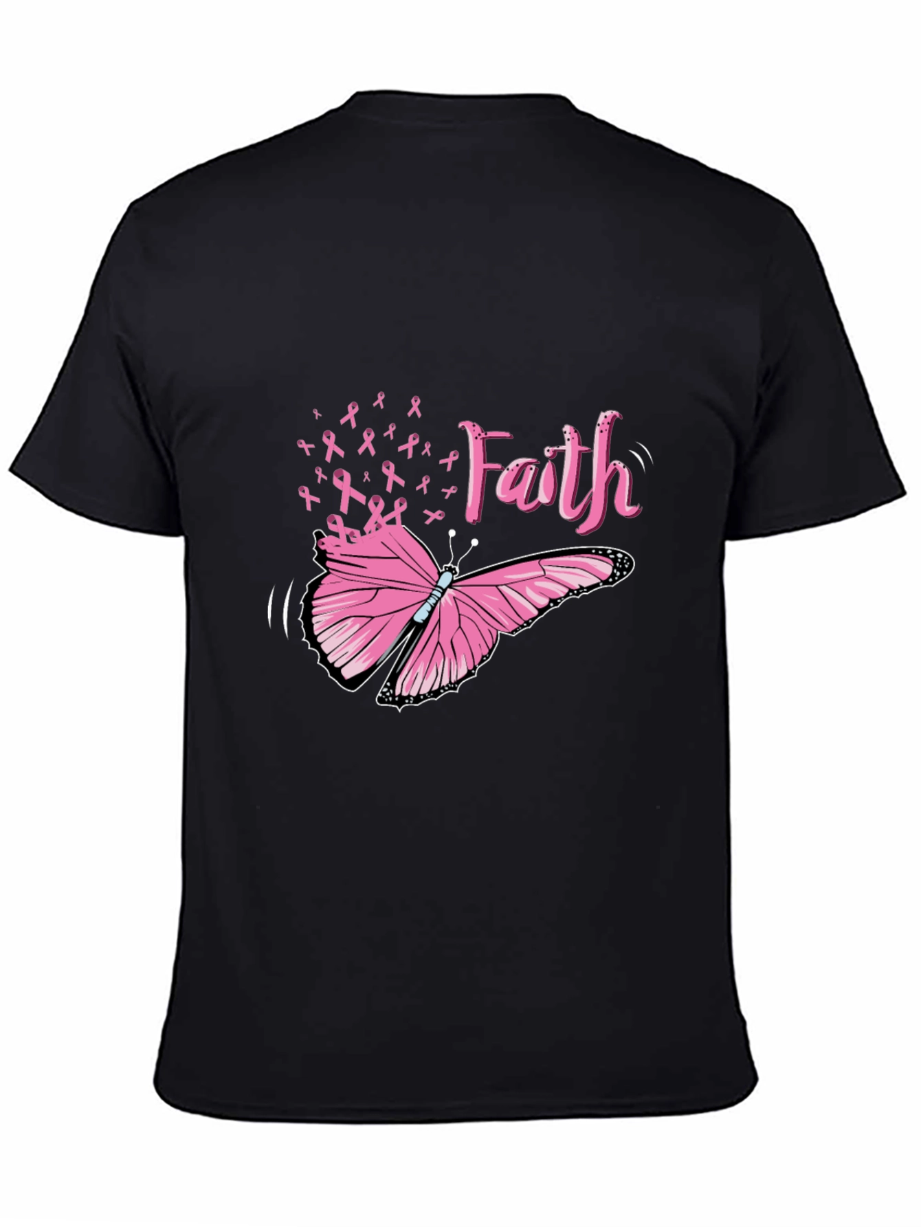 Faith Butterfly Breast Cancer Awareness Tee
