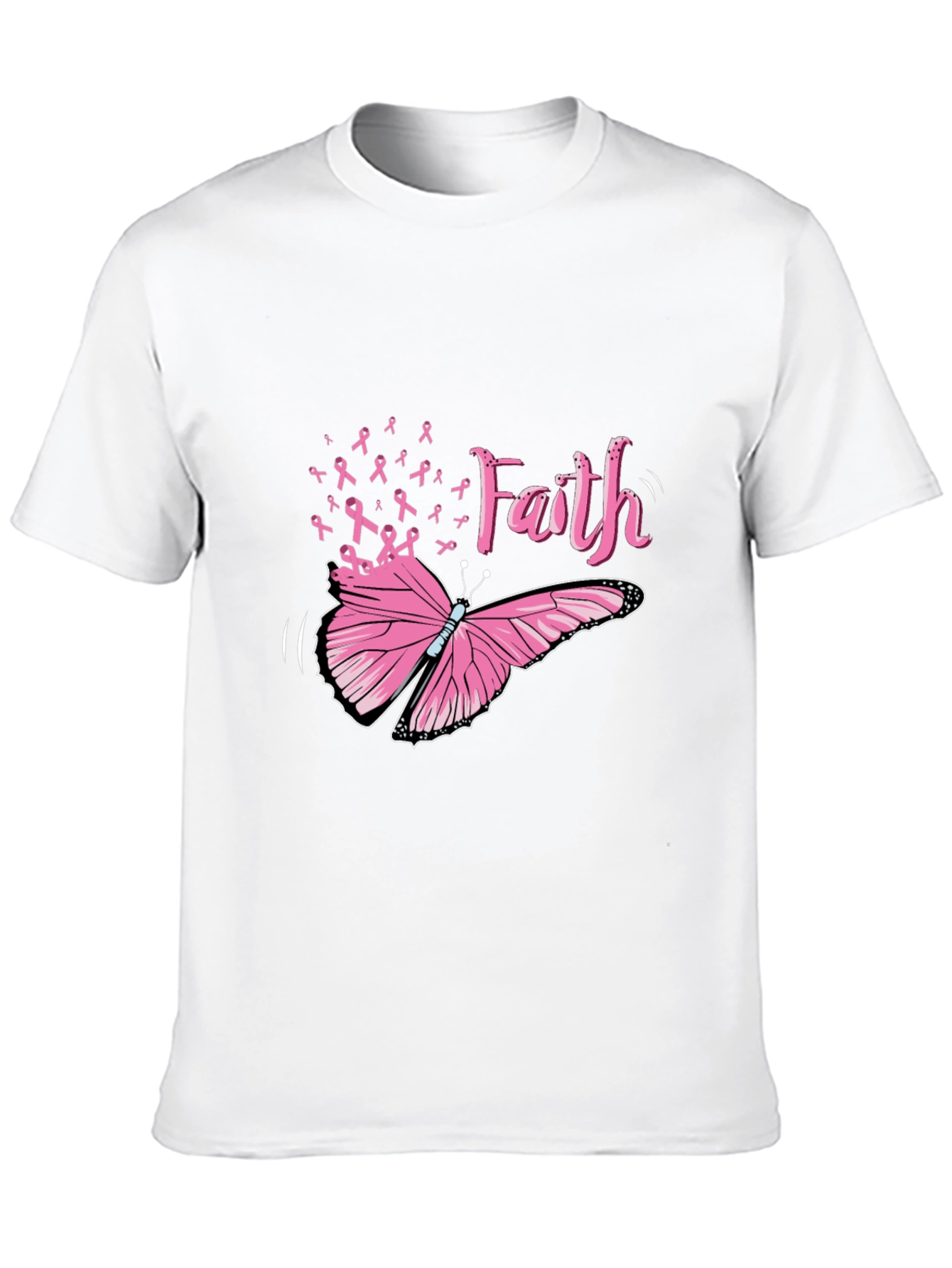 Faith Butterfly Breast Cancer Awareness Tee