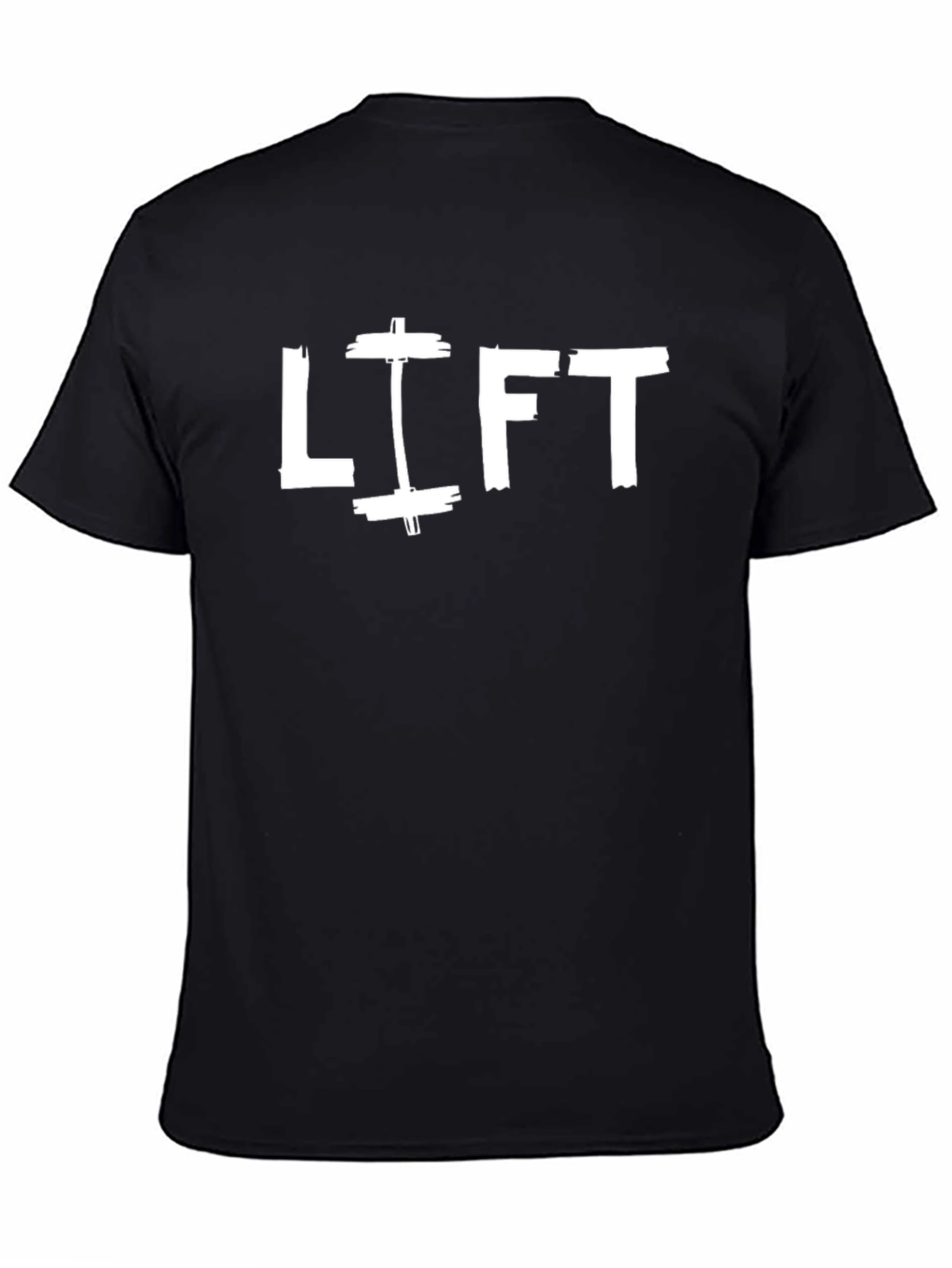 Lift Weights Graphic Tee - Black Cotton Gym Shirt