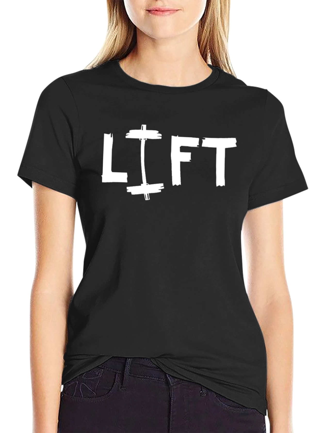 Lift Weights Graphic Tee - Black Cotton Gym Shirt