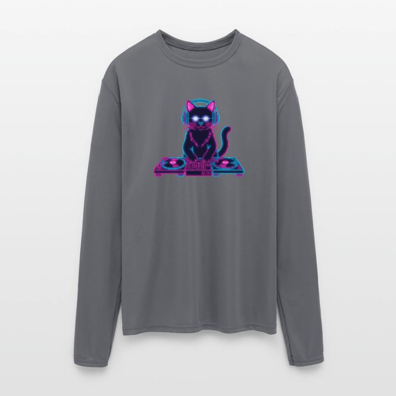 Glowing DJ Cat – Neon Party Club Vibe Design