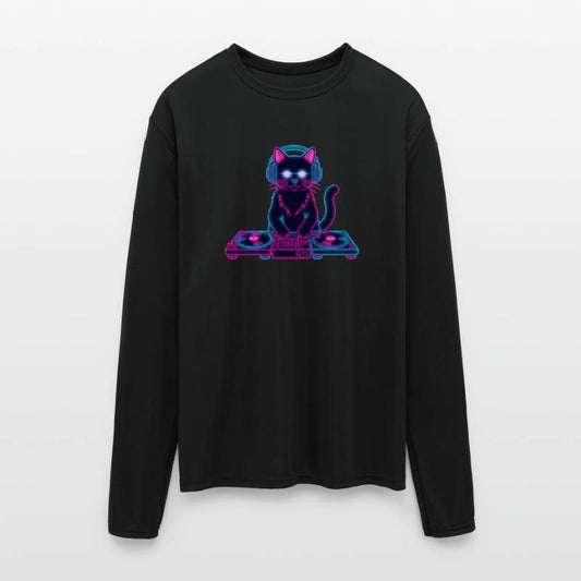 Glowing DJ Cat – Neon Party Club Vibe Design