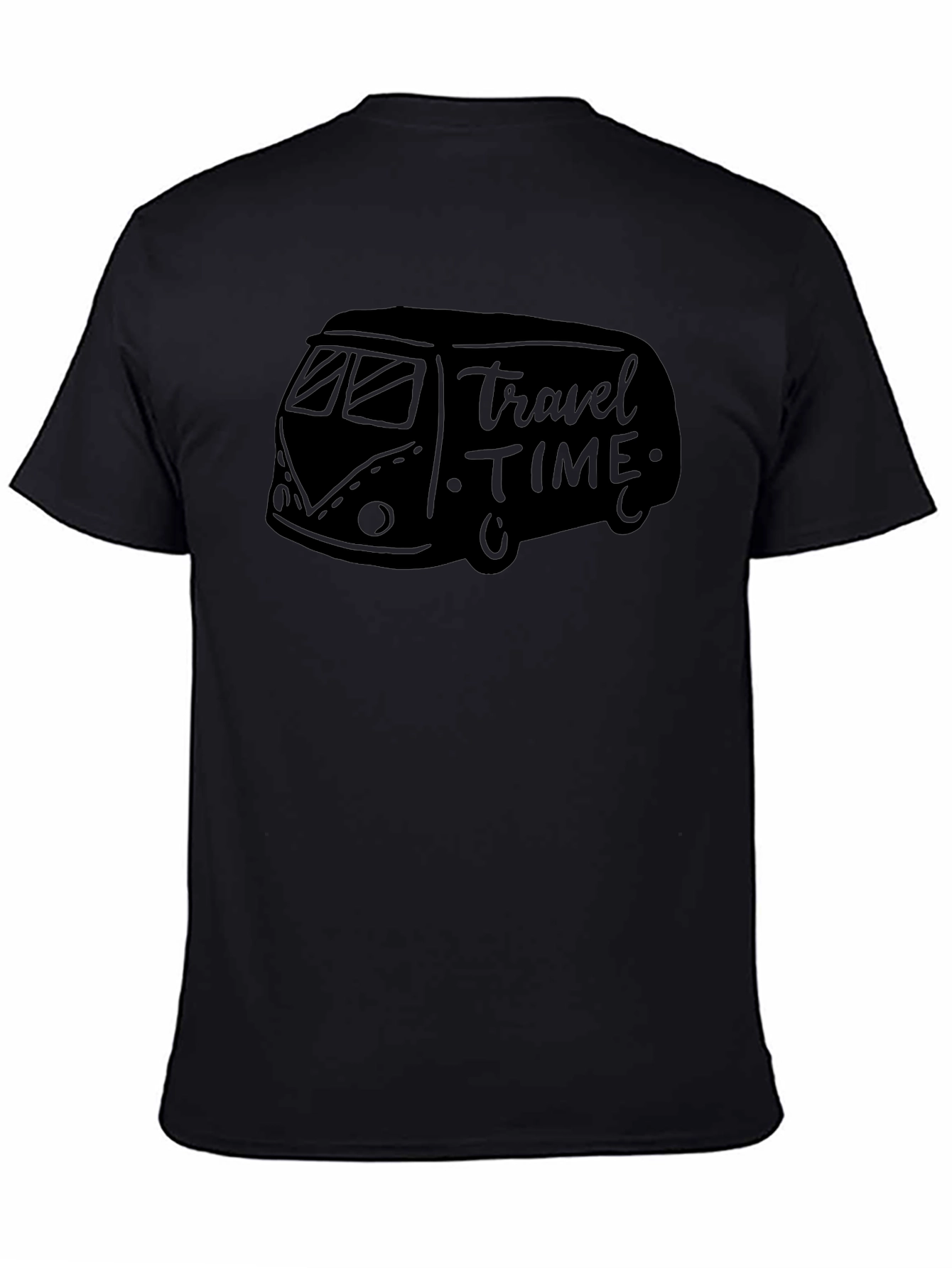 Travel Time Black Graphic Tee