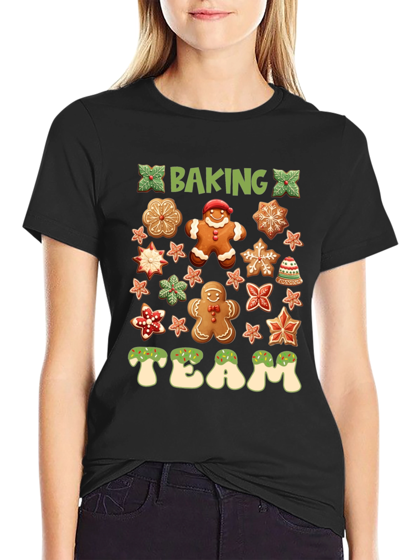 Baking Team Gingerbread Christmas Graphic Tee