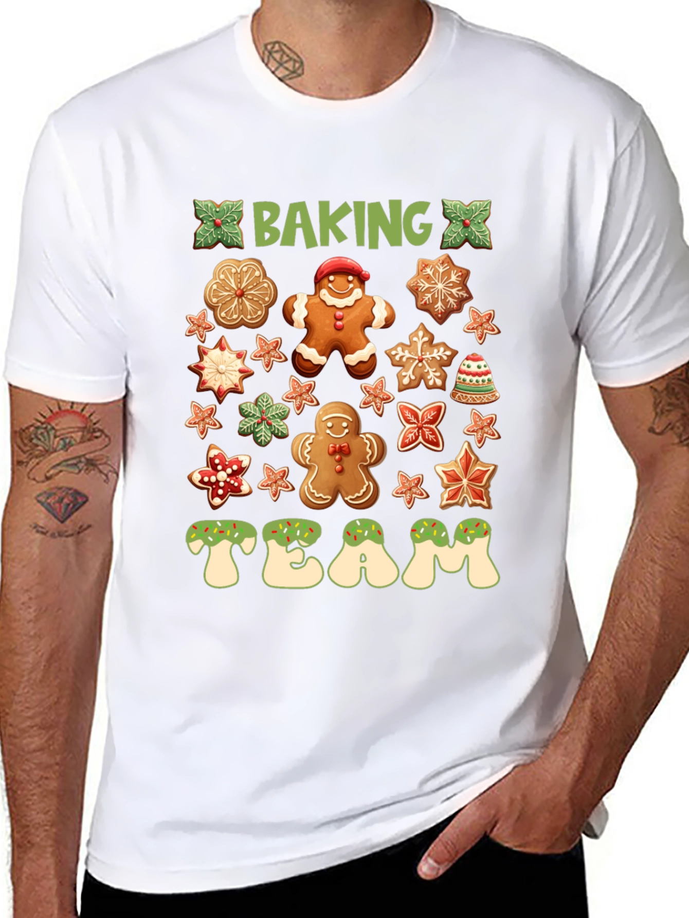 Baking Team Gingerbread Christmas Graphic Tee