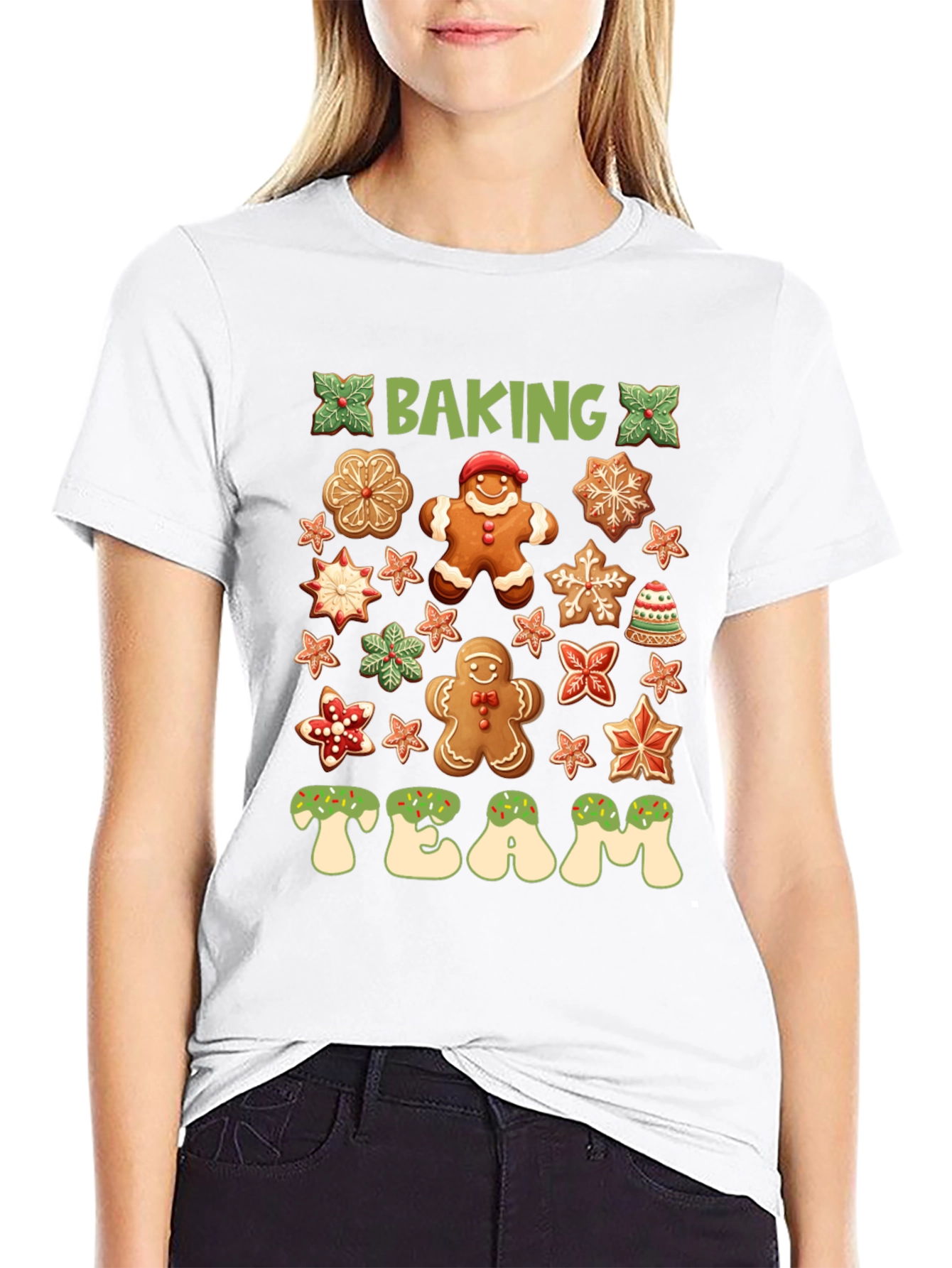 Baking Team Gingerbread Christmas Graphic Tee