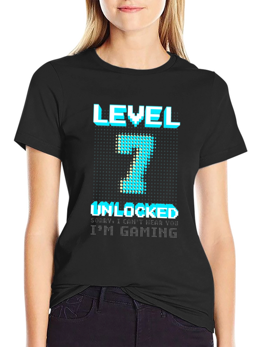 Level 7 Unlocked Gaming T-Shirt - Black