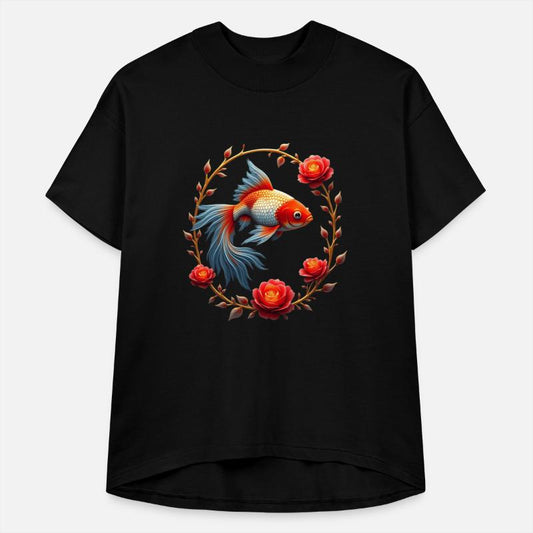 Goldfish Flowers Art | Geometric Animal Design