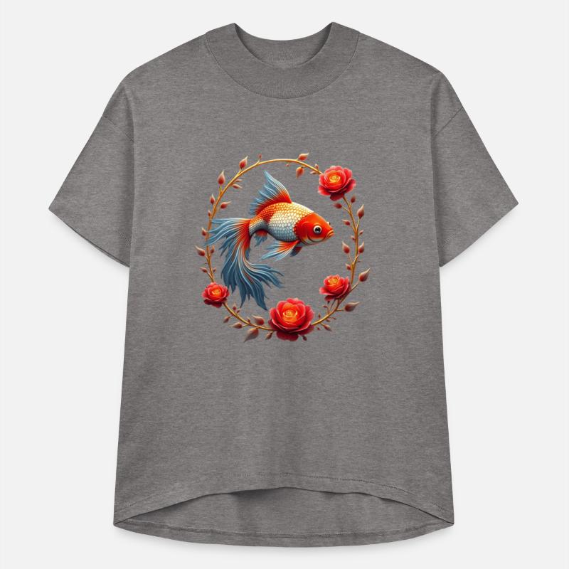 Goldfish Flowers Art | Geometric Animal Design