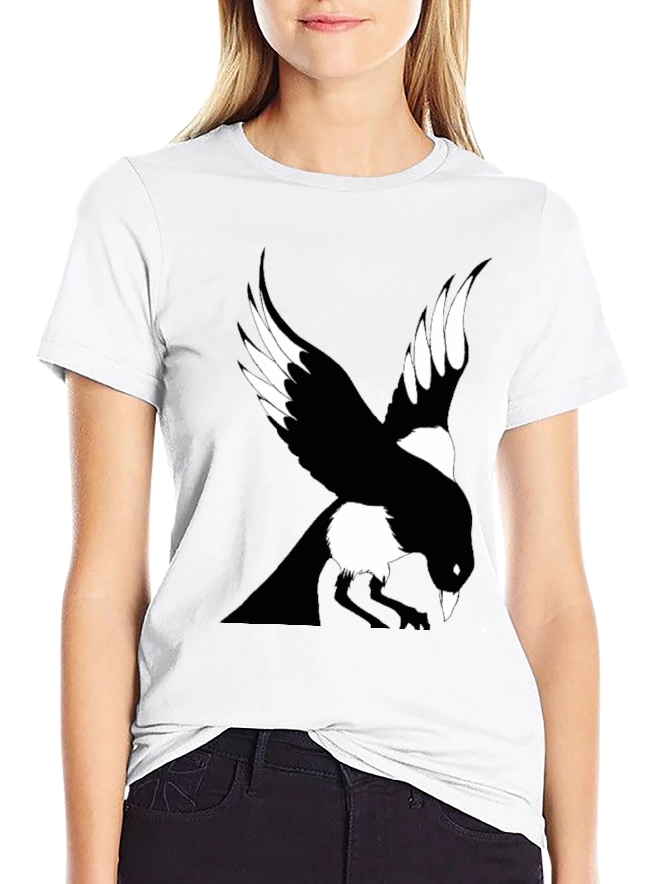 Raven Graphic Tee - Mens Black Crew Neck T-Shirt