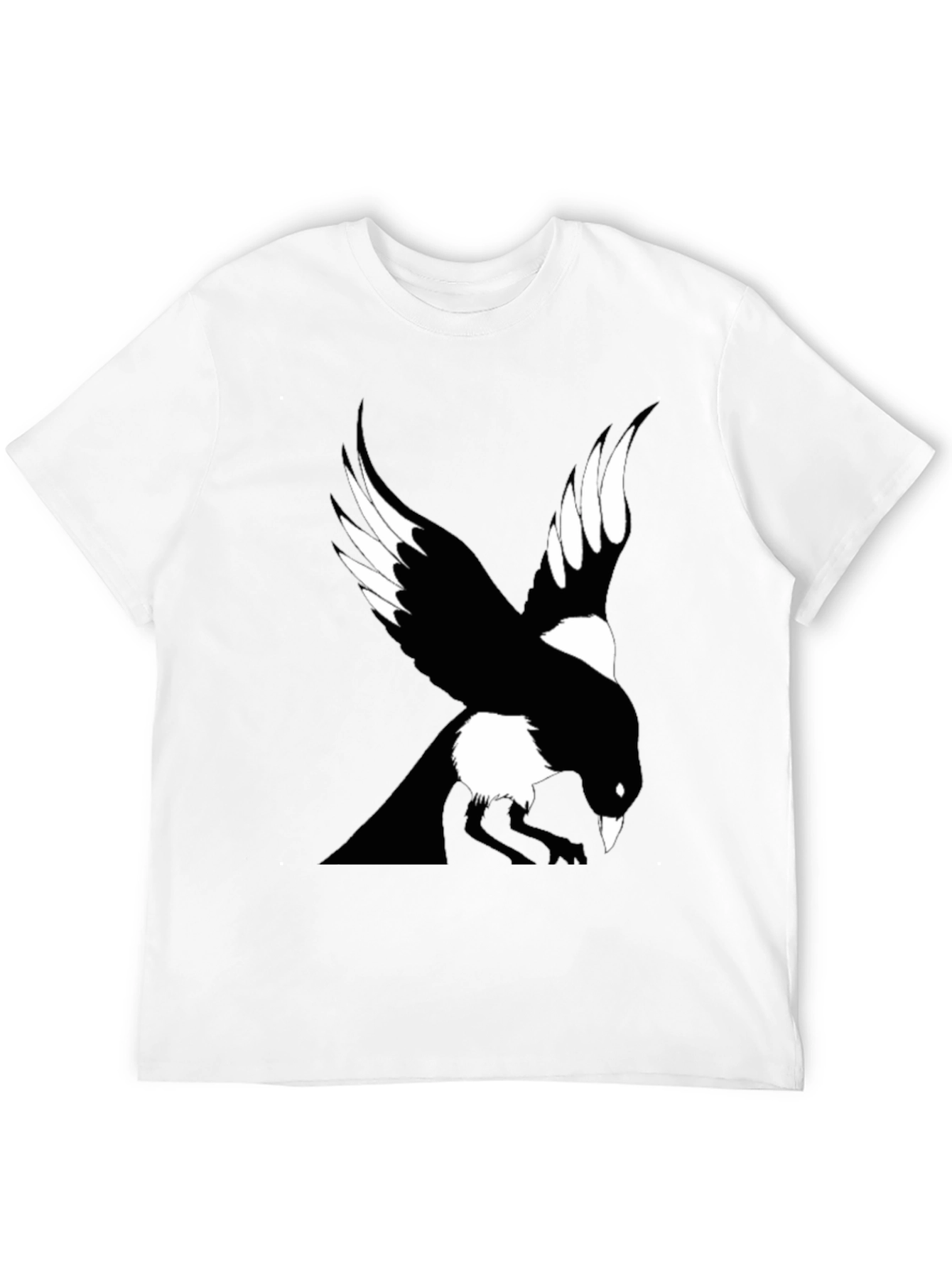 Raven Graphic Tee - Mens Black Crew Neck T-Shirt