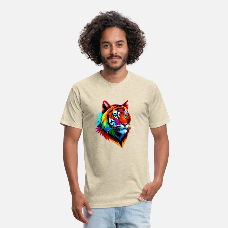 Graphic Colorful Tigers Head