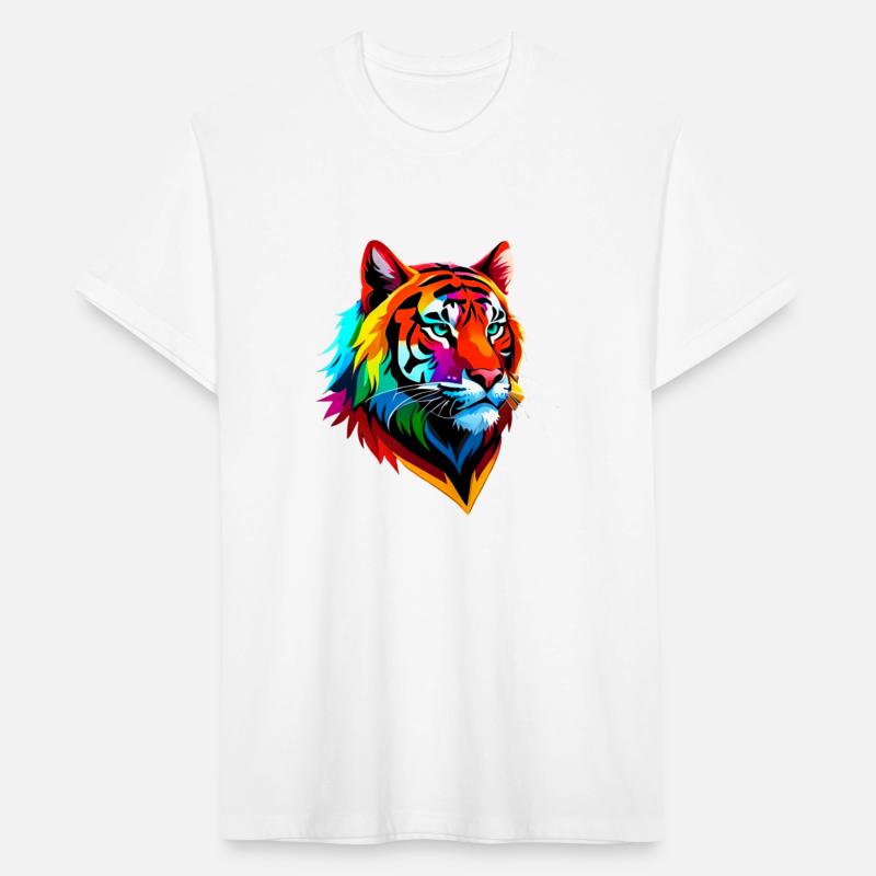 Graphic Colorful Tigers Head